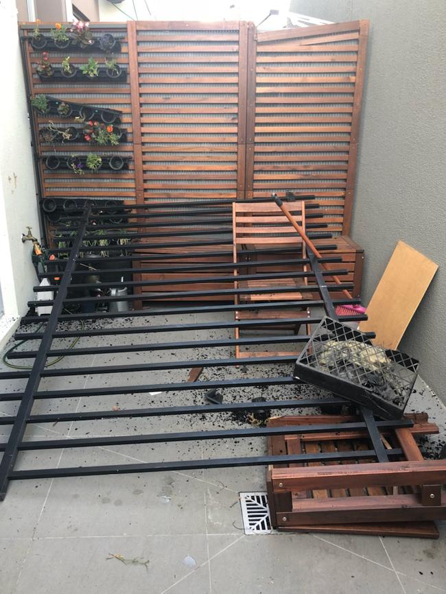 Part of a fence fell down a four-metre drop into a backyard on Duranta Drive, Gowanbrae.