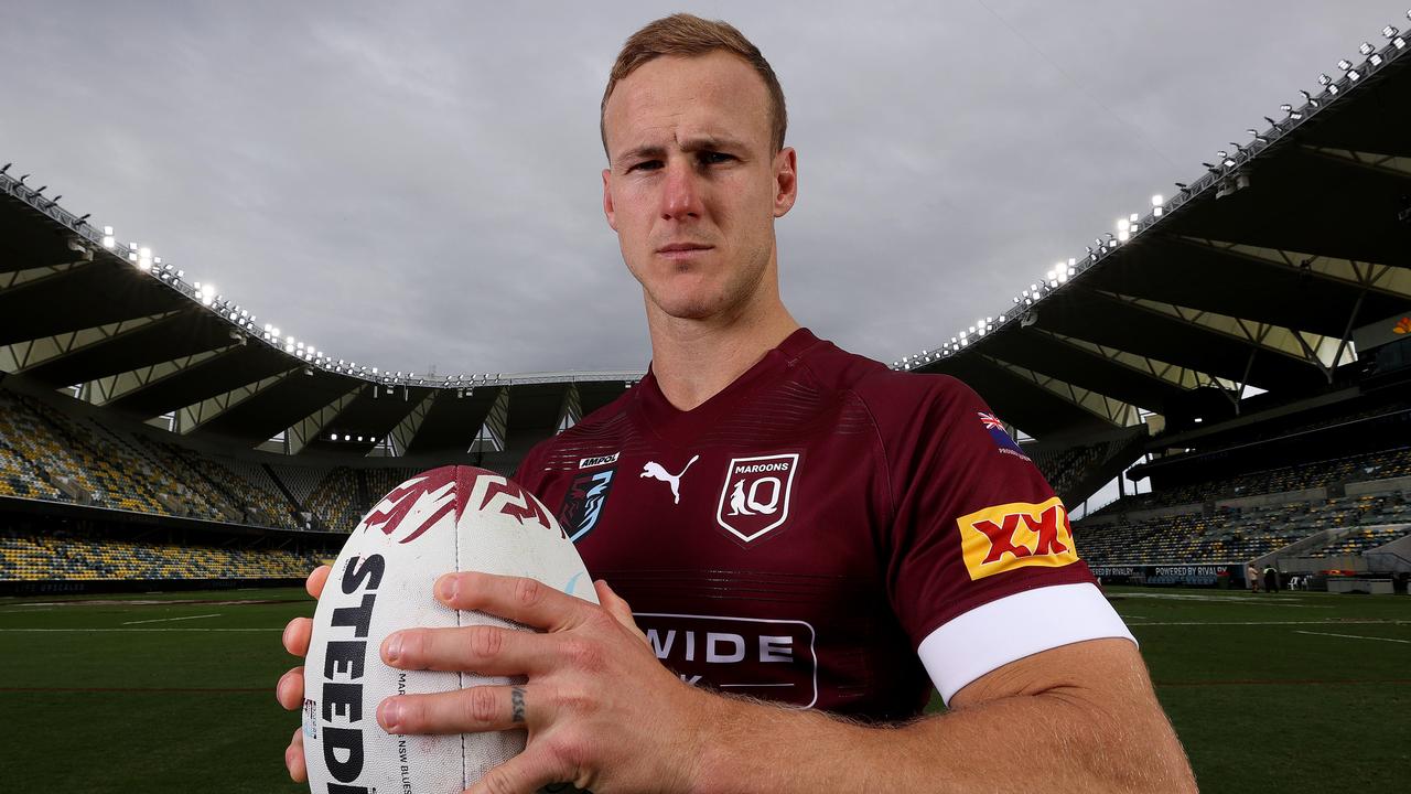 COURIER MAIL P1, NO INTERNET BEFORE MIDNIGHT Queensland captain Daly Cherry-Evans at Queensland Country Bank Stadium in Townsville ahead of State of Origin game 1. Pics Adam Head