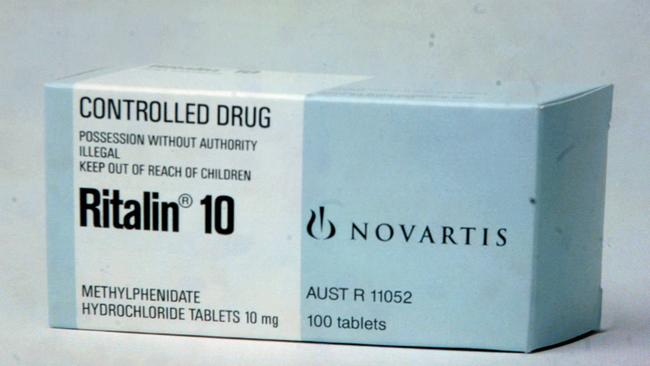 A box of Ritalin tablets (generic).