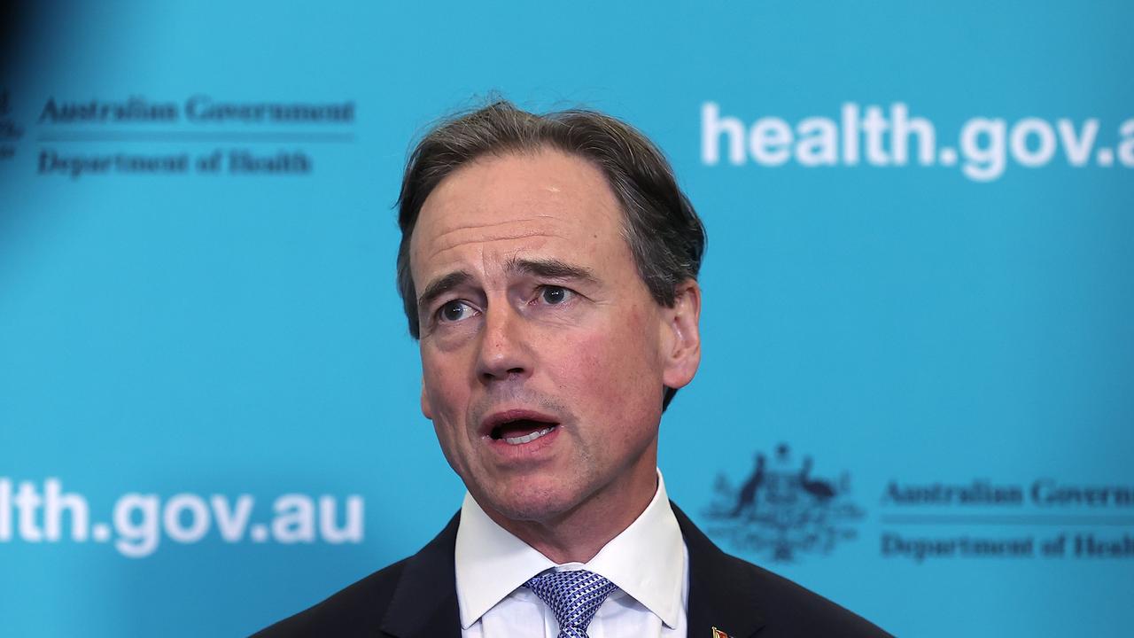 Health Minister Greg Hunt said the Omicron variant was less severe as there were only 76 people across the country on ventilation. Picture: NCA NewsWire / Gary Ramage