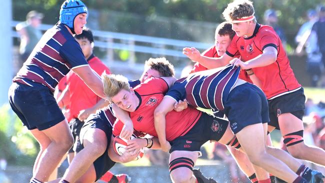 Terrace player Tom Robinson GPS First XV rugby between Terrace and The Southport School. Saturday July 22, 2023. Picture, John Gass