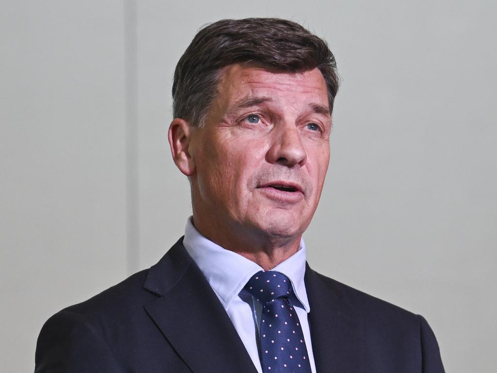 Coalition treasury spokesman Angus Taylor accused Labor of driving inflation through spending. Picture: NewsWire / Martin Ollman