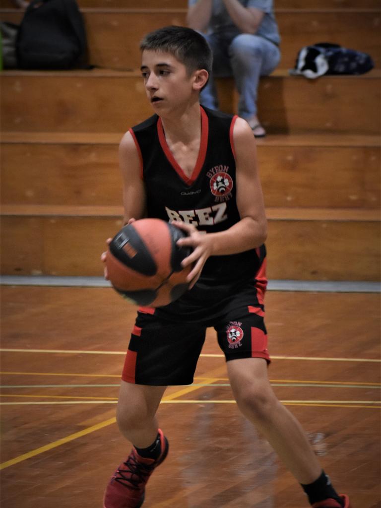 Action from the match between Byron Bay Red and Byron Bay Black in the North Coast Shield Under-14 Division One competition played at PCYC Grafton on Sunday, 20th September, 2020. Photos Bill North / The Daily Examiner