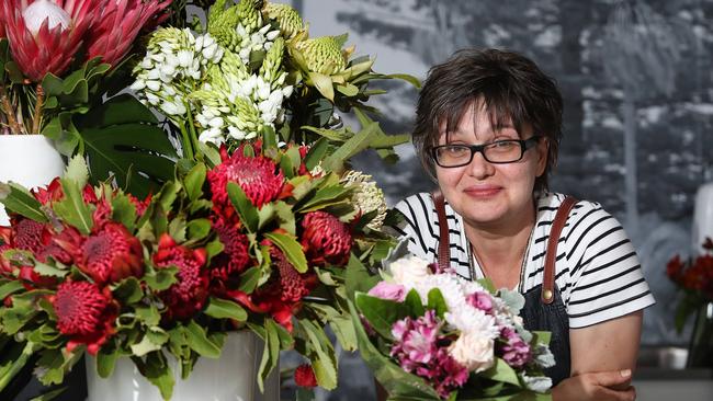 Yulia Roytblat works at Village Flower Shop, within Rookwood Cemetery. Picture: AAP/ Carmela Roche