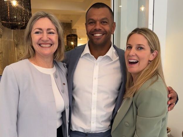 Kurtley Beale flanked by members of his legal team Margaret Cunneen SC (left) and Lauren MacDougall.