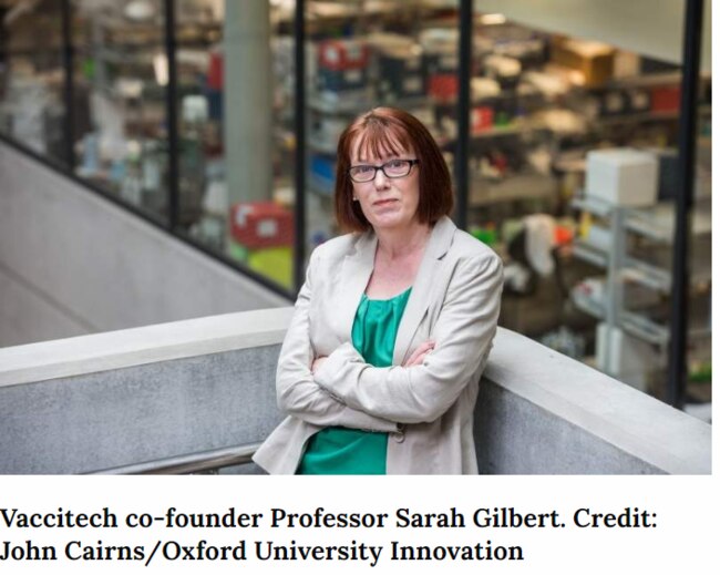 Sarah Gilbert, professor of vaccinology at Oxford University. Picture: John Cairns/Oxford University Innovation