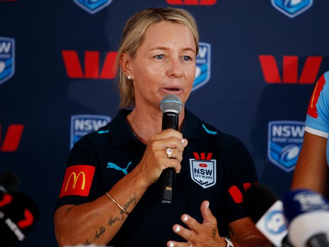 NSW Sky Blues coach Kylie Hilder is excited by the growth in women’s pathways. Picture: NCA NewsWire / Nikki Short