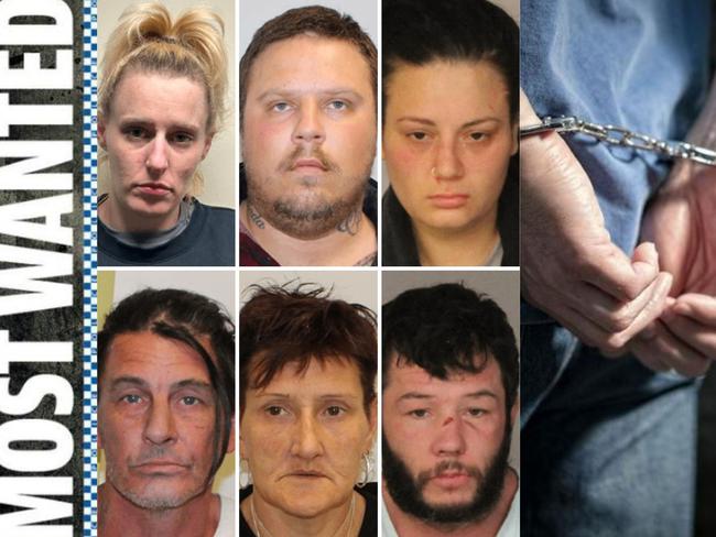 Most wanted people in Melbourne's southeast on February 11, 2025. Emma Kelly, Tyson Cahoon, Mark Johnson, Keanna Morrison, Jessie Fitzgerald and Tiffany Elsworth.