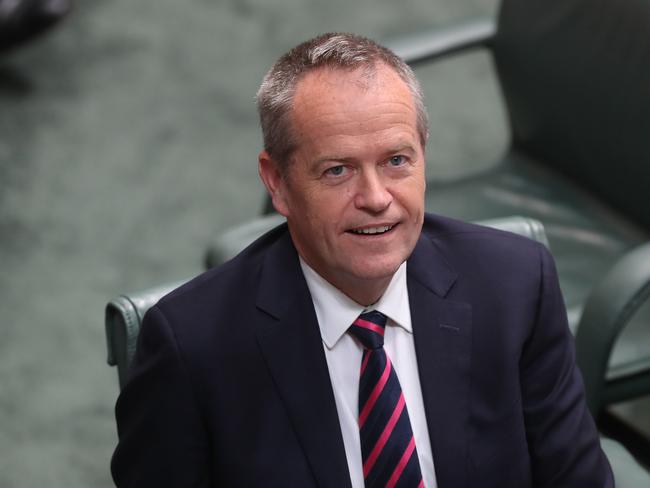 Opposition Leader Bill Shorten in Question Time in the House of Representatives Chamber at Parliament House in Canberra. Picture Kym Smith