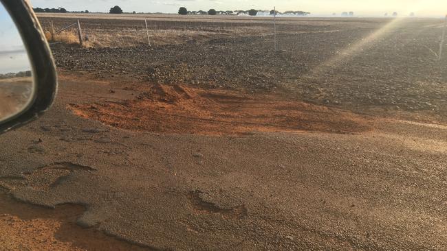 Ms Shaw said people drove on the shoulder of the road because it was in better condition than the actual paved surface. Picture: Supplied