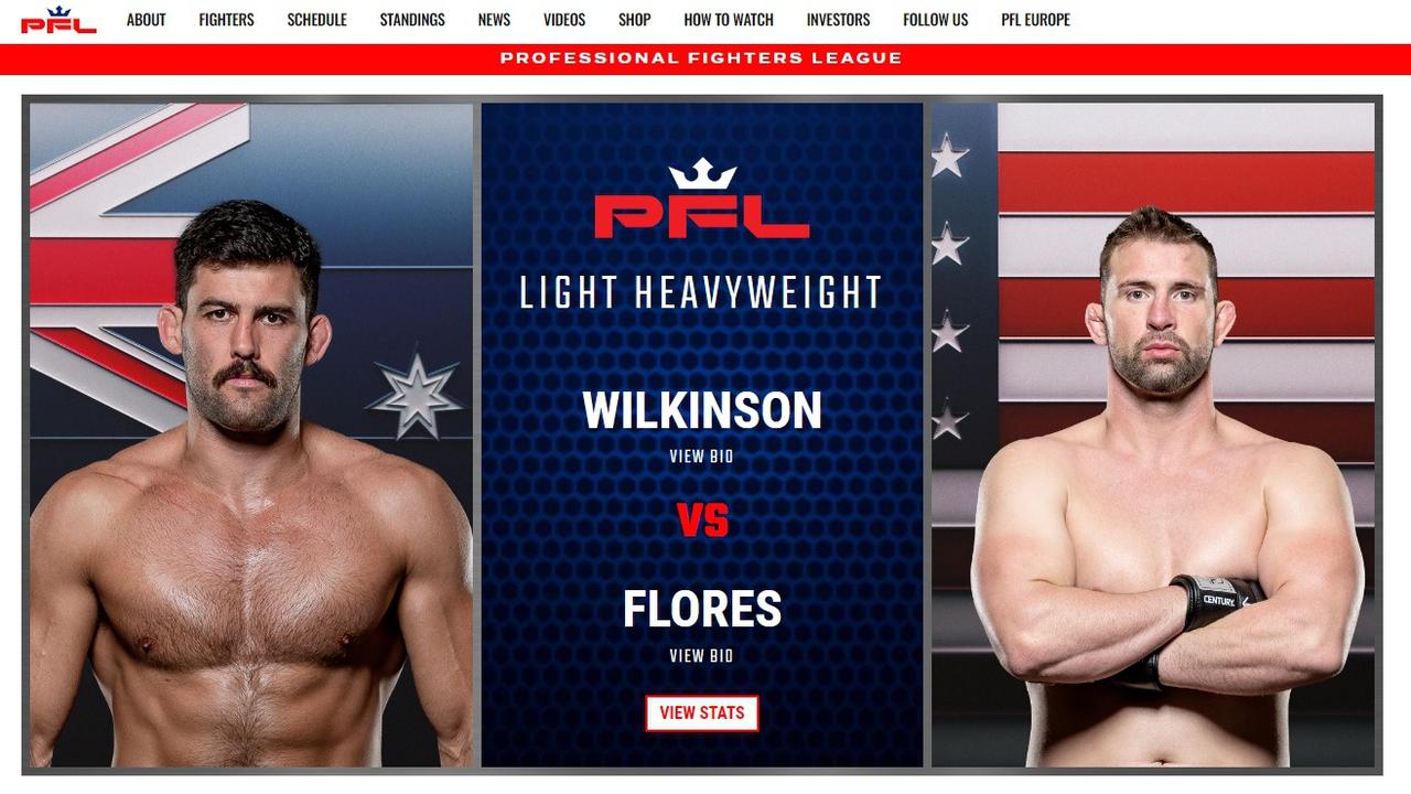 Rob Wilkinson was due to face Ty Flores in the PFL 4 in Atlanta next week, as the official fight card showed as recently as Wednesday night.