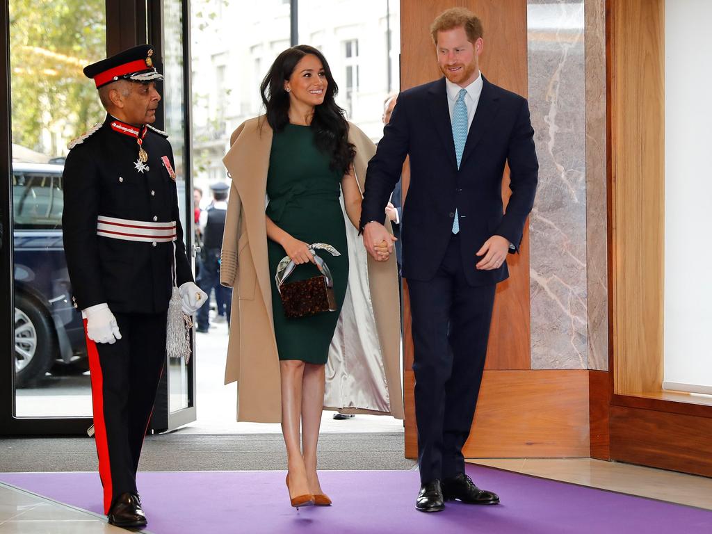 Harry and Meghan arrived hand-in-hand at the awards ceremony. Picture: Tolga AKMEN/AFP. Picture: Tolga Akmen/AFP