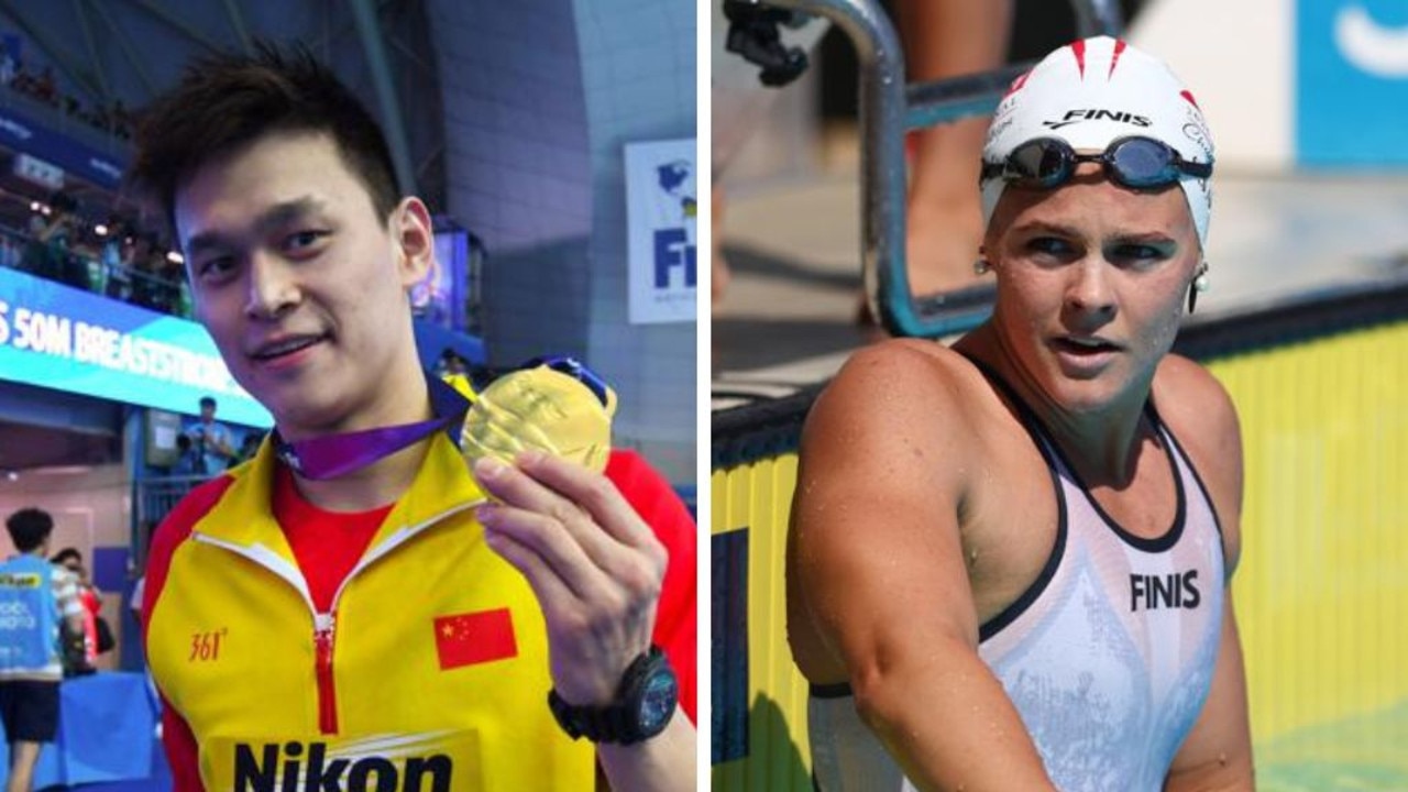 Sun Yang and Shayna Jack. Photos: Getty Images/AFP