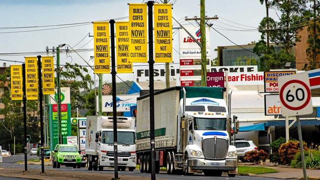 Coffs Harbour City Council has run a campaign against the RMS concept design, fearful the State Government will renege on its commitment for tunnels. Picture: TREVOR VEALE