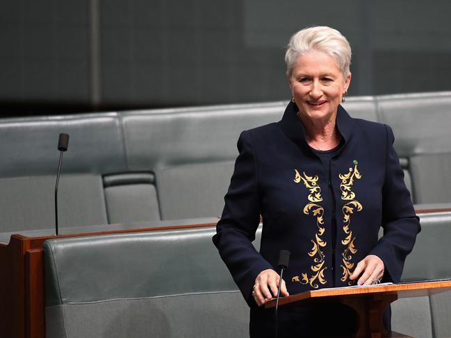 CANBERRA, AUSTRALIA - NOVEMBER 26:  Independent Kerryn Phelps gives her maiden speach after being officially sworn into parliament at Parliament House on November 26, 2018 in Canberra, Australia. The Morrison government trails Labor by 10 points in recent polls. It comes following Labor's landslide win in the Victorian state election over the weekend, with Daniel Andrews retaining power with an increased majority.  (Photo by Tracey Nearmy/Getty Images)