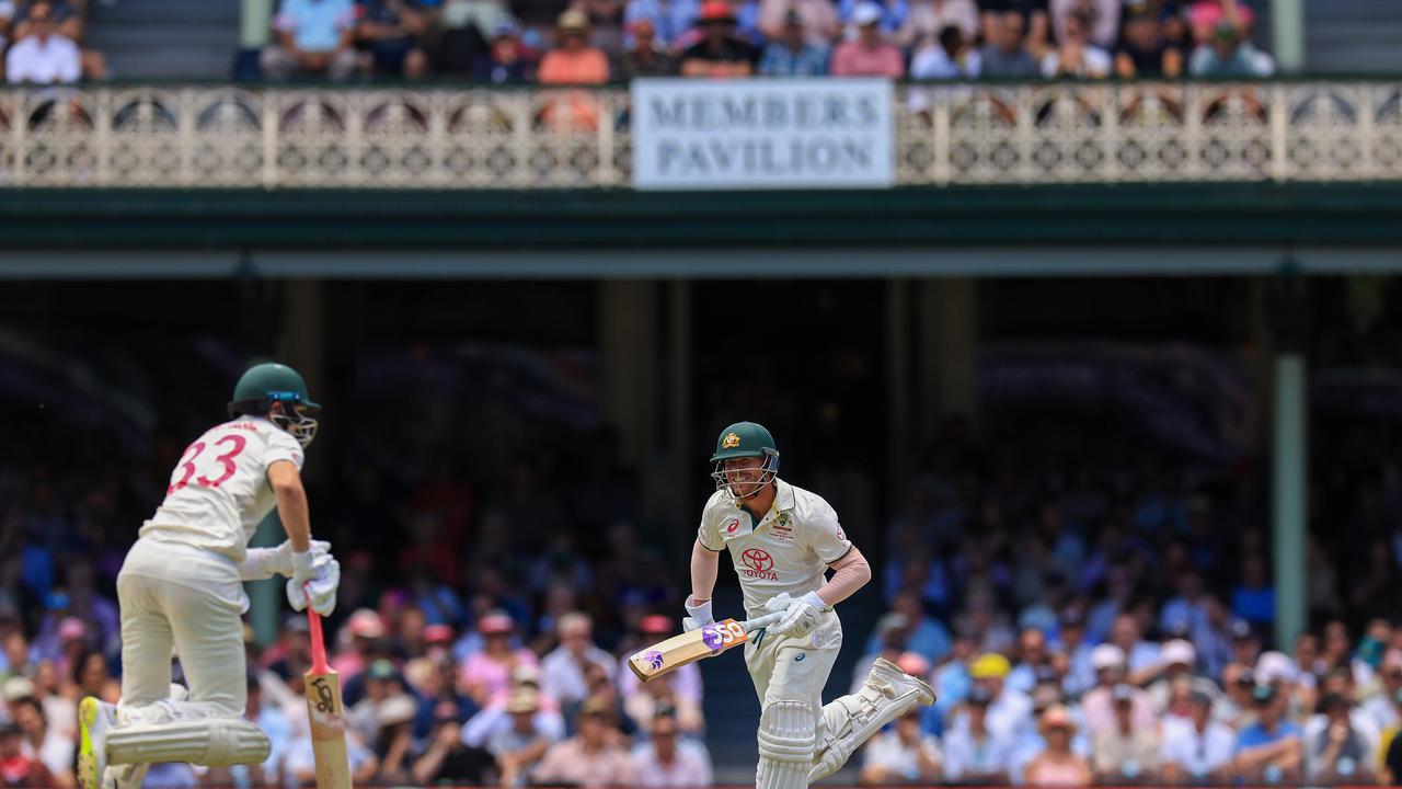 David Warner and Marnus Labuschagne are mowing down the small target. Picture: Getty