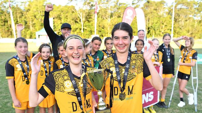 Sunshine Coast Wanders junior female team at the 2023 FQ Junior Cup.