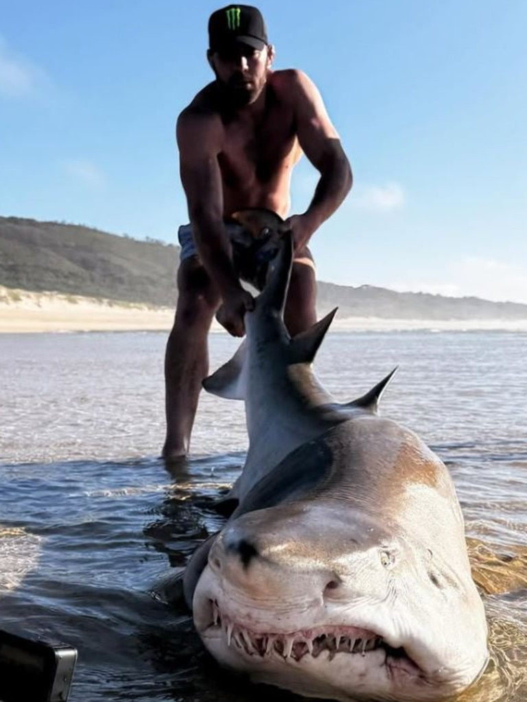 Du Plessis spent his Christmas holiday fishing for sharks. Picture: Supplied/Instagram