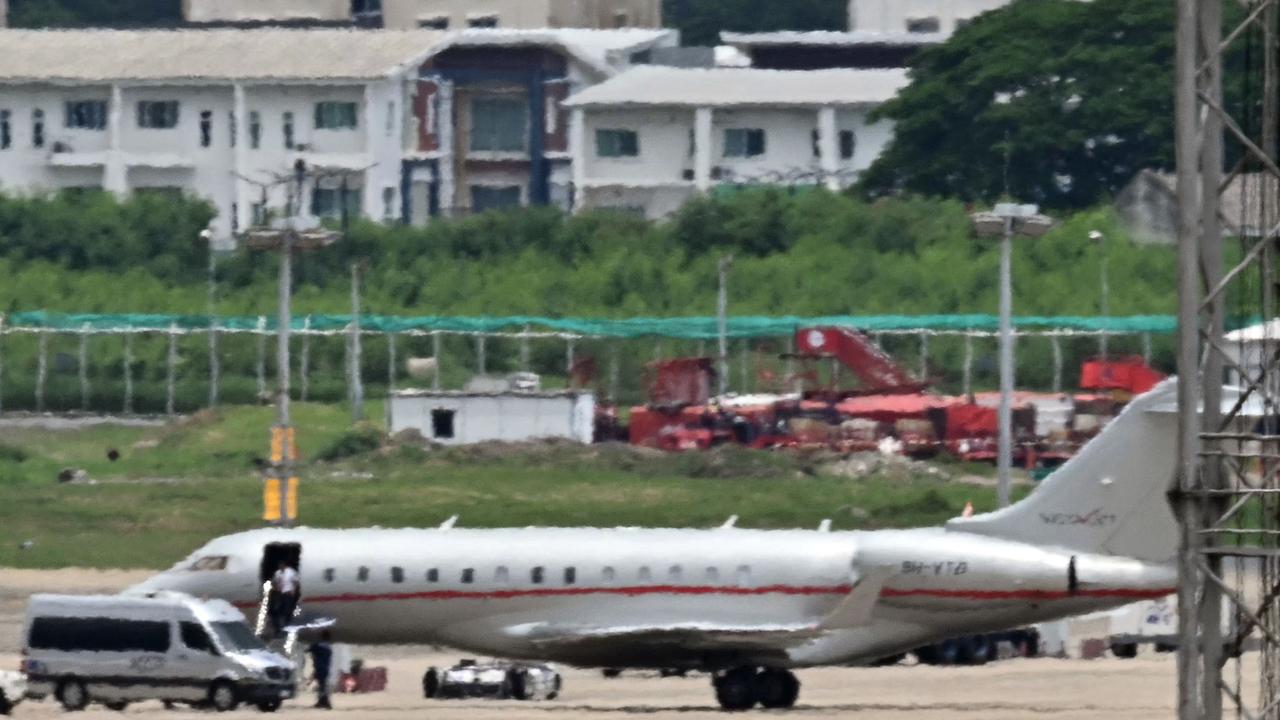 An airplane carrying Wikileaks founder Julian Assange is pictured on the tarmac at Don Mueang International Airport in Bangkok. Picture: AFP