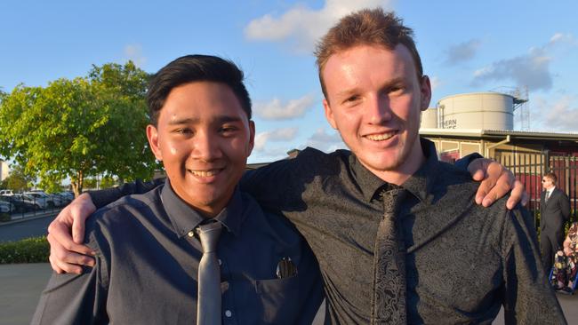 Carlos Roldan and Harrison Mohr at the Mackay Northern Beaches State High School formal, on Saturday October 17. Picture: Zizi Averill
