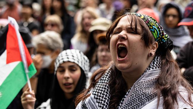 Teachers and School Staff for Palestine Victoria said it will not stay silent in the face of genocide. Picture: NCA NewsWire / Diego Fedele