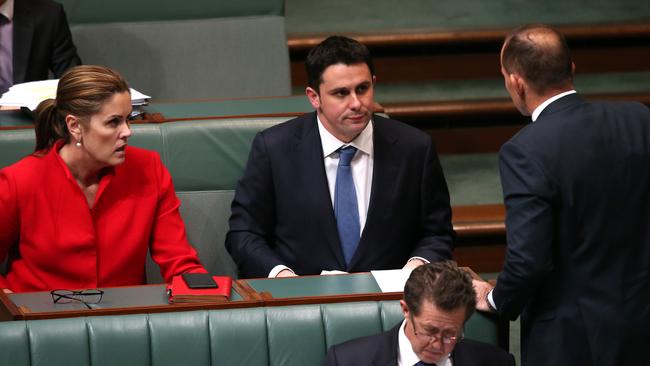 Frosty.... Peta Credlin and the former PM in parliament. by Kym Smith