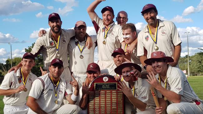 Rivergum celebrates its NMCA Jika Shield premiership from 2017-18. Picture: Tim Michell.