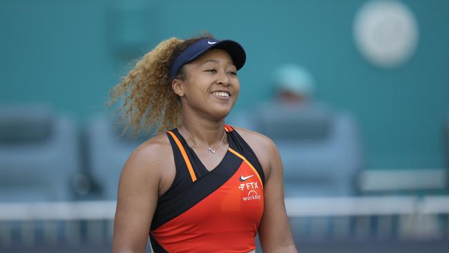 Osaka tried to laugh Tsitsipas off. Photo: Mark Brown/Getty Images/AFP