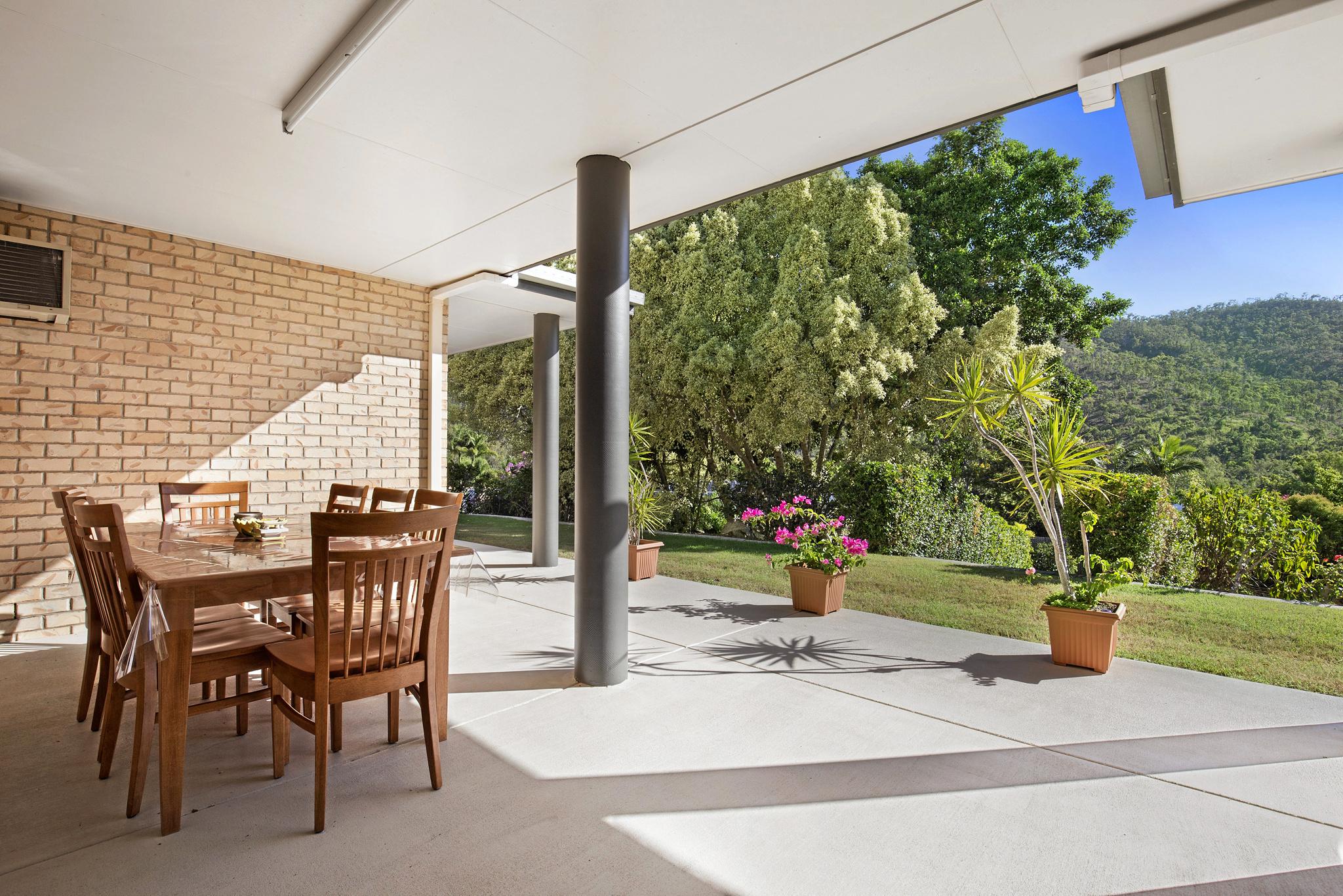 Patio with moutain views at 4A Whiteley Street Frenchville. Picture: Contributed