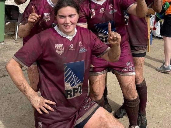 Dalby Diehard's player Mikaela Lankowski (FRONT) fractured her vertebrae in a Toowoomba Rugby League women's match on Sunday, May 12.