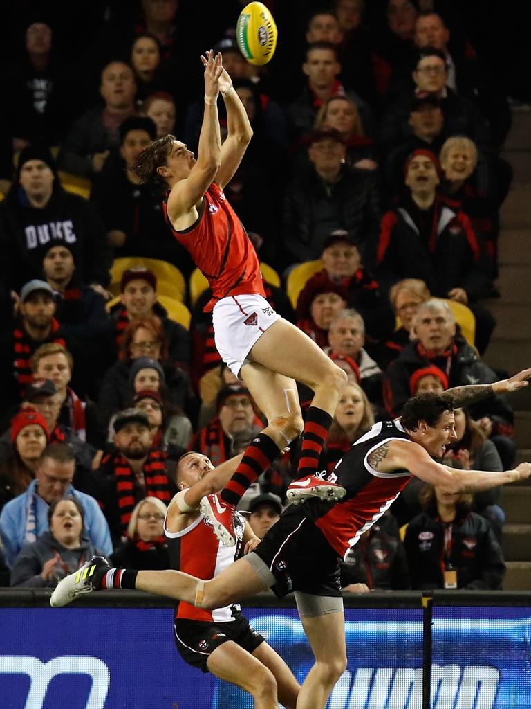 Joe Daniher’s winning mark. Picture: Getty Images