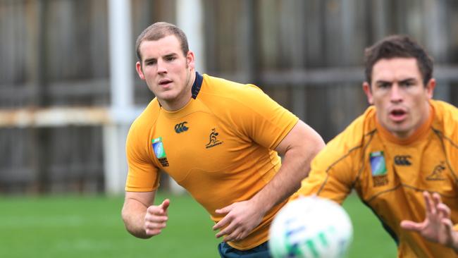 Wallabies training at Coogee Oval. Steve Moore. pic. Phil Hillyard