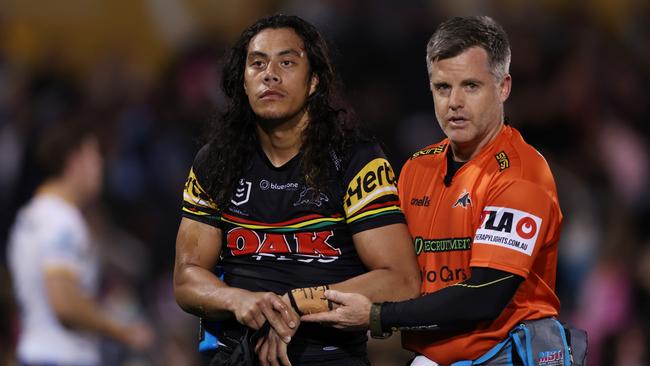 The Panthers could be without Jarome Luai for the rest of the season after the representative star dislocated his shoulder. Picture: Mark Metcalfe/Getty Images