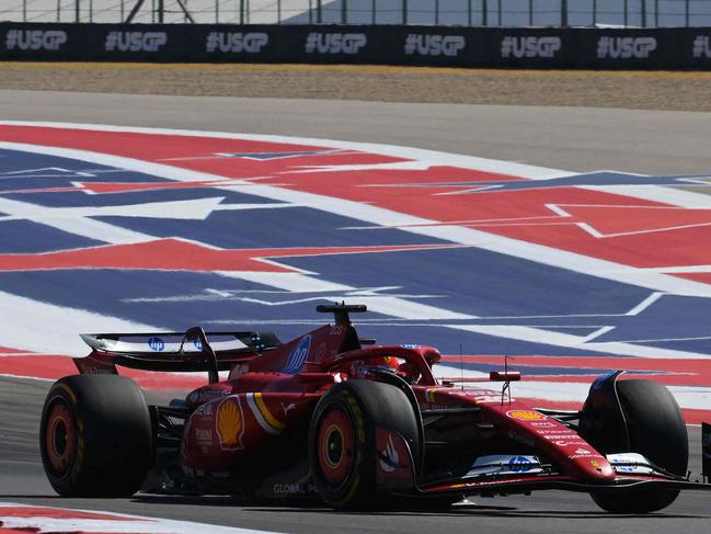 AUSTIN, TEXAS - OCTOBER 20: Charles Leclerc of Monaco driving the (16) Ferrari SF-24 on track during the F1 Grand Prix of United States at Circuit of The Americas on October 20, 2024 in Austin, Texas.   Mark Sutton/Getty Images/AFP (Photo by Mark Sutton / GETTY IMAGES NORTH AMERICA / Getty Images via AFP)