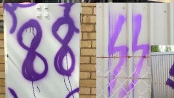 The Nazi vandalism at Kerang. Picture: Facebook/Victoria Police