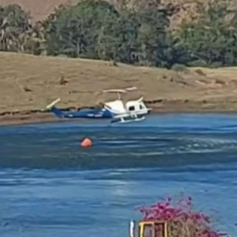 The helicopter moments before the crash. Picture: 7 News