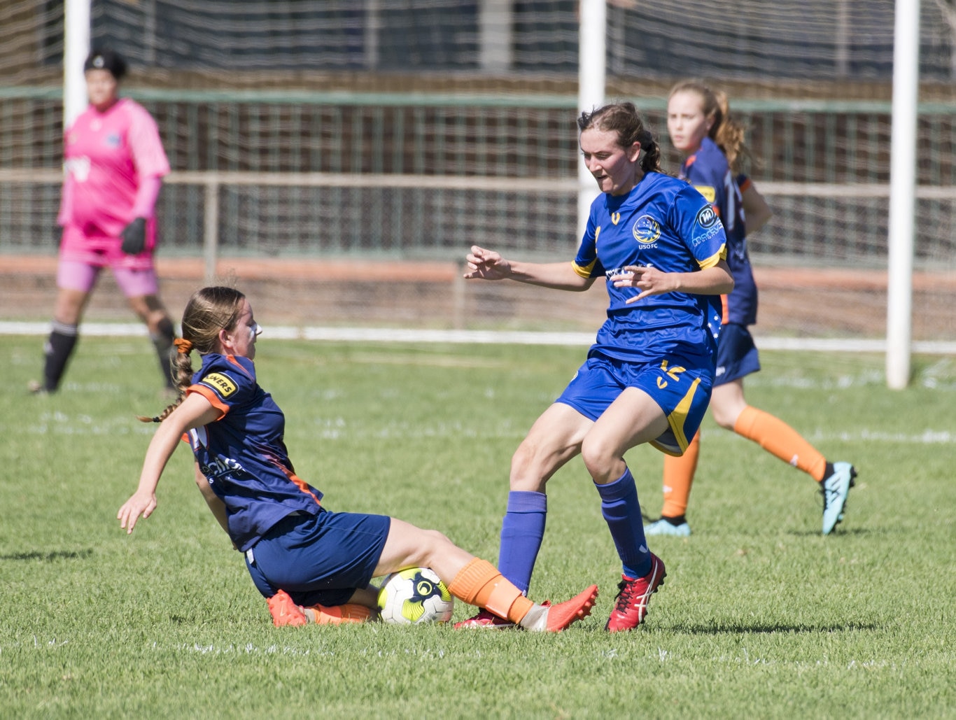 Zara Moon, Hawks and Brittany Clarke, USQ. USQFC vs Hawks Ladyhawks, 2020 TFL Premier Ladies. Sunday, 8th Mar, 2020.