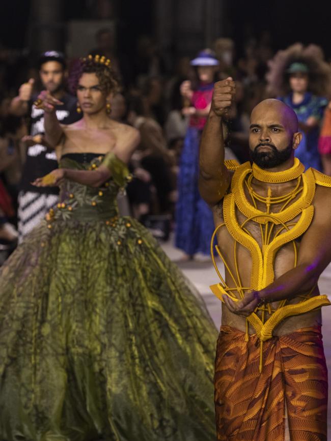 The First Nations Fashion + Design show during Afterpay Australian Fashion Week in 2021 was a standout moment for Australian fashion. Picture: Getty Images