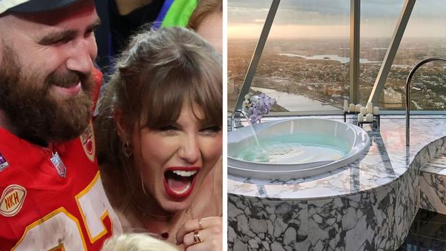 Travis Kelce has been spotted at Crown Sydney, fuelling speculation he and Taylor Swift are staying in the hotel's luxury penthouse.