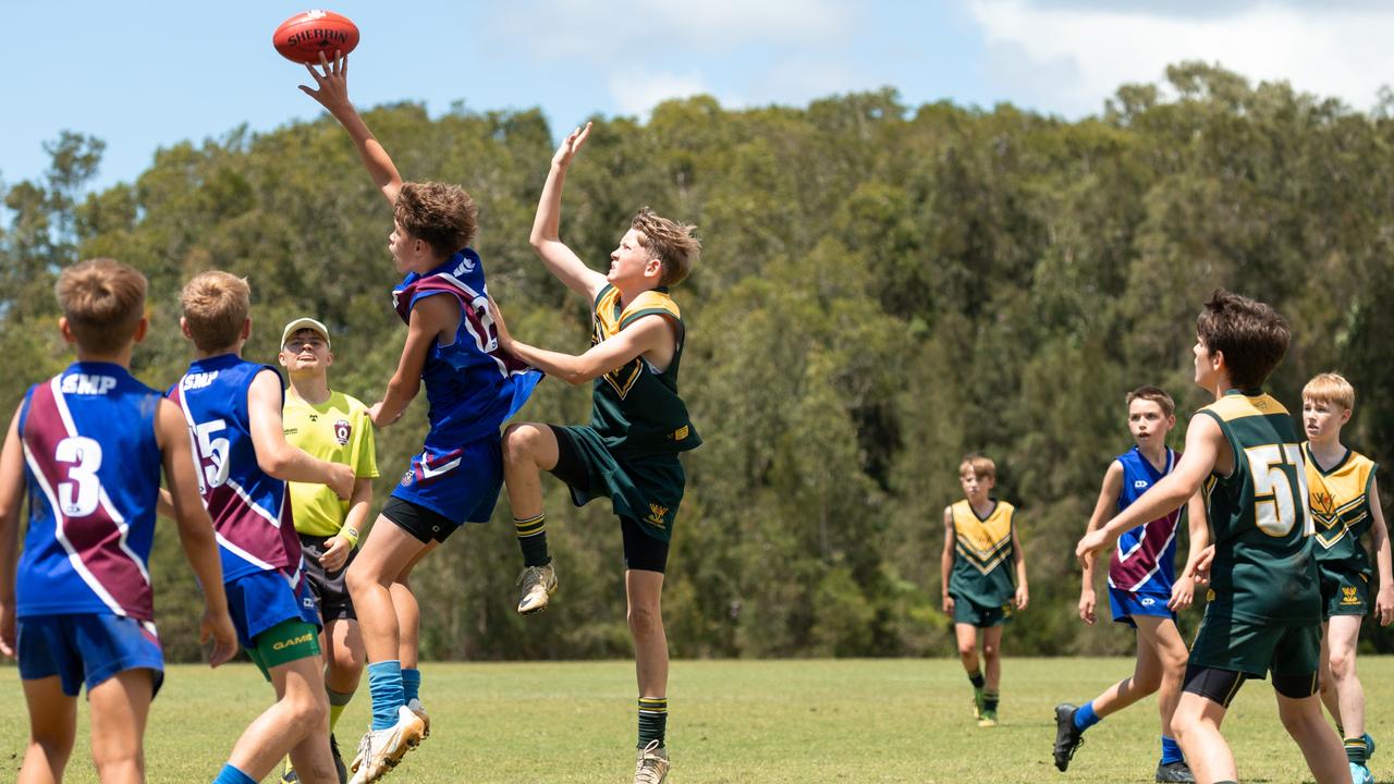 Action from the AFLQ Schools Cup State Finals. Picture: AFLQ.