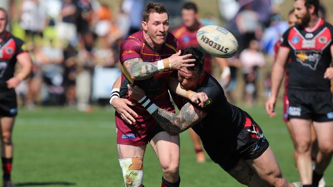 The opportunist: Thirlmere’s Josh Bryant can sniff out a try. Picture: Steve Montgomery