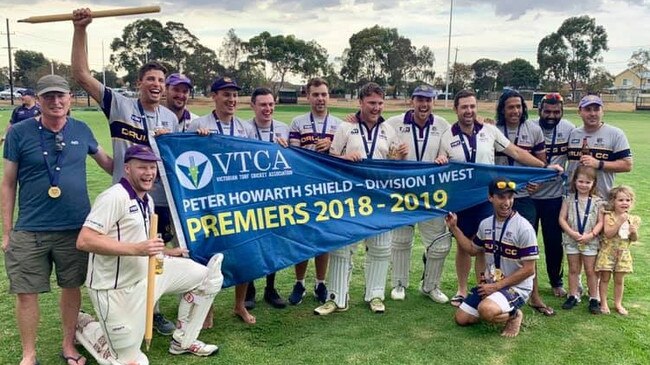 Druids celebrates its VTCA Division 1 West premiership. Picture: Facebook