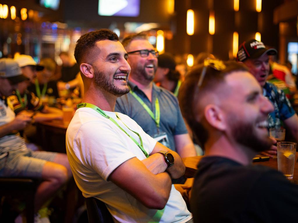 NRL fans get excited at the SuperCoach Viva non-Vegas Party at the Star Casino in Sydney. Picture: Tom Parrish