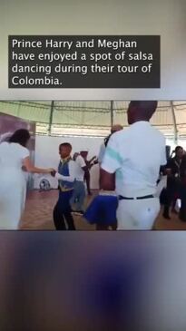 Prince Harry and Meghan salsa dance in Colombia