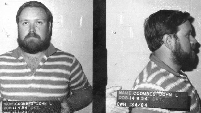 John Leslie Coombes on his 1984 arrest. Picture: Supplied