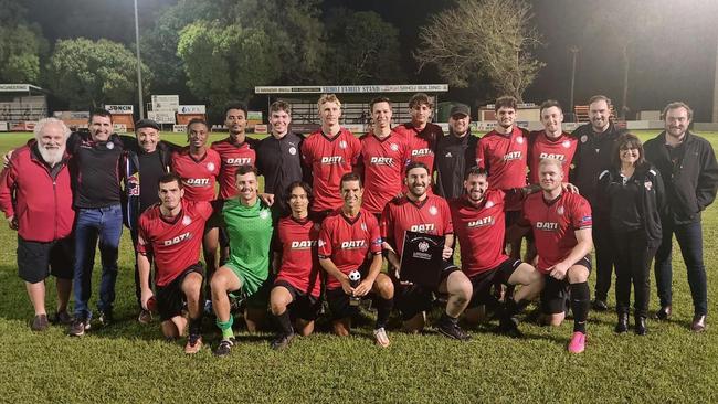 Leichhardt Lions celebrate winning the inaugural Moriconi-Bomben Cup.