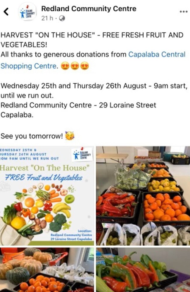 Some of the produce that was given away after the shop’s snap closure and centre management advertising it on Facebook.