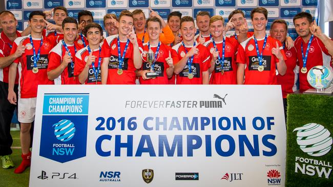 Riverstone Schofields 16 Boys championship winning team. Pic: George Loupis/Football NSW