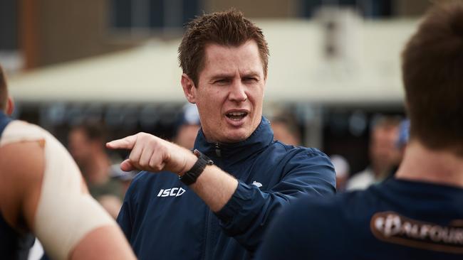 South Adelaide coach Jarrad Wright at Noarlunga Oval last month.