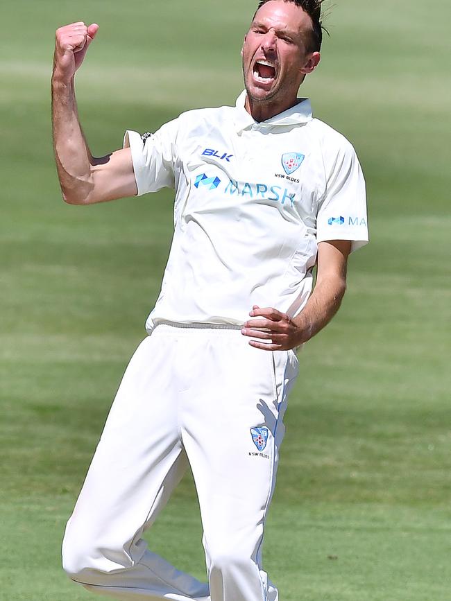 Trent Copeland carves through the Queensland batting line-up.